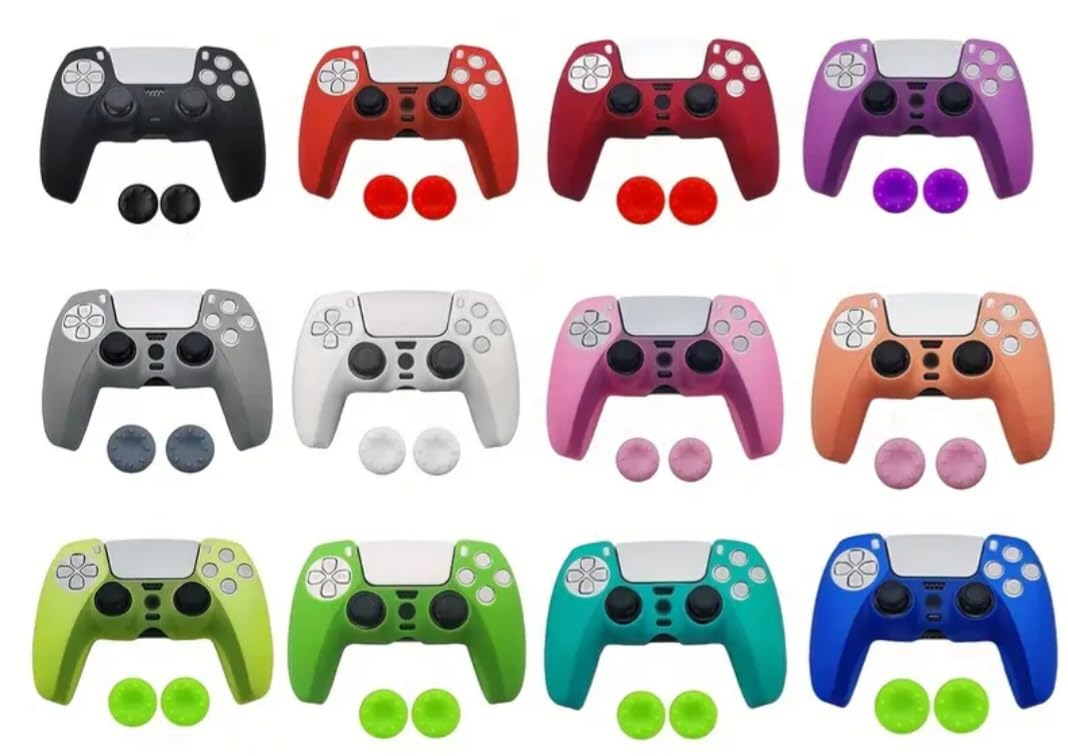 9CDeer Cover in silicone antiscivolo per controller PS5 con tappi per levette * 2 e adesivo * 1 Michael & Reaper
