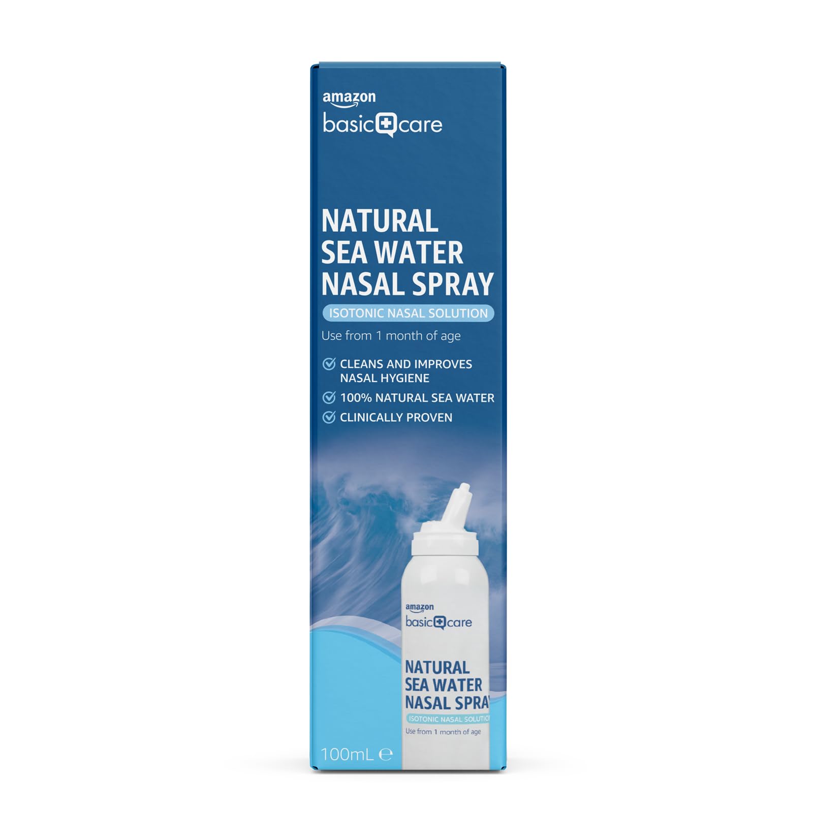 Amazon Basic Care - Spray Nasal à l'Eau de Mer Naturelle 100 ml