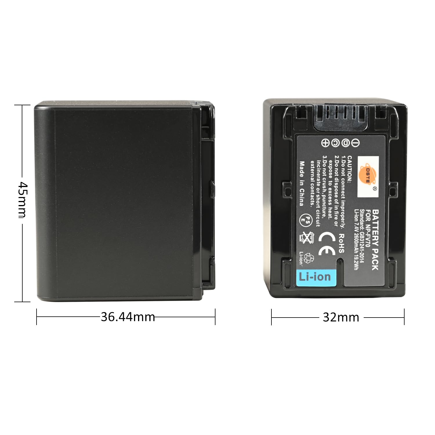 Batteria Ricaricabile DSTE Per NP-FV70 - Compatibile Sony DCR-SR88, HDR-CX Series, 7.4V 2600mAh - Foto 8