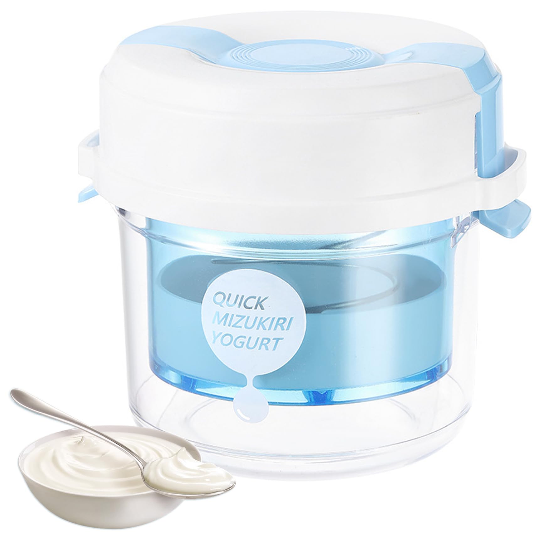 Ginwrek Fine Mesh Yogurt Strainer Greek Yogurt Strainer with Adjustable Pressure, Fine Mesh for Thick & Creamy Homemade, Reusable Press with Lid