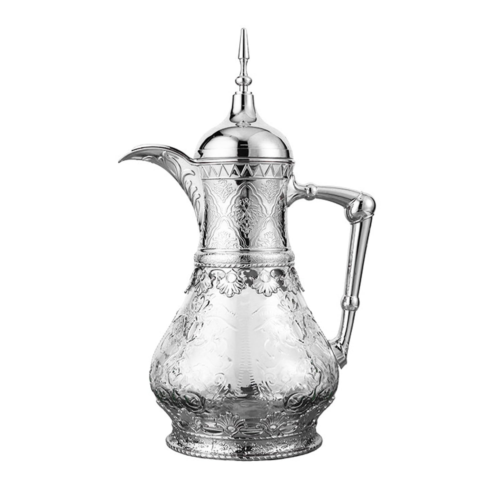 MALSSE Transparency Glass Vessel with Ergonomic Handle for Comfortable Pouring Multipurpose Beverage Pitcher