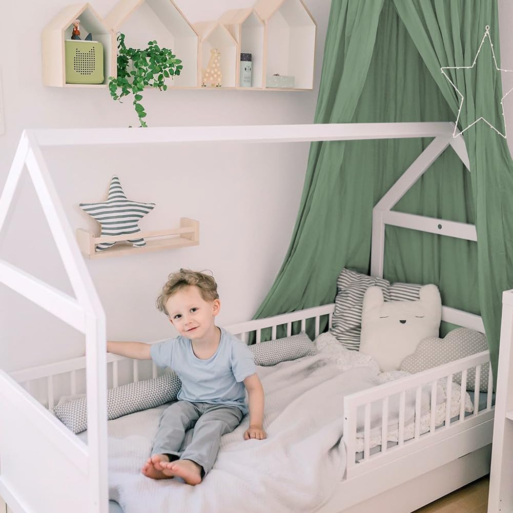 Aolso Betthimmel Babybett, 245x270 cm, Baumwolle, Romantisch, Grün