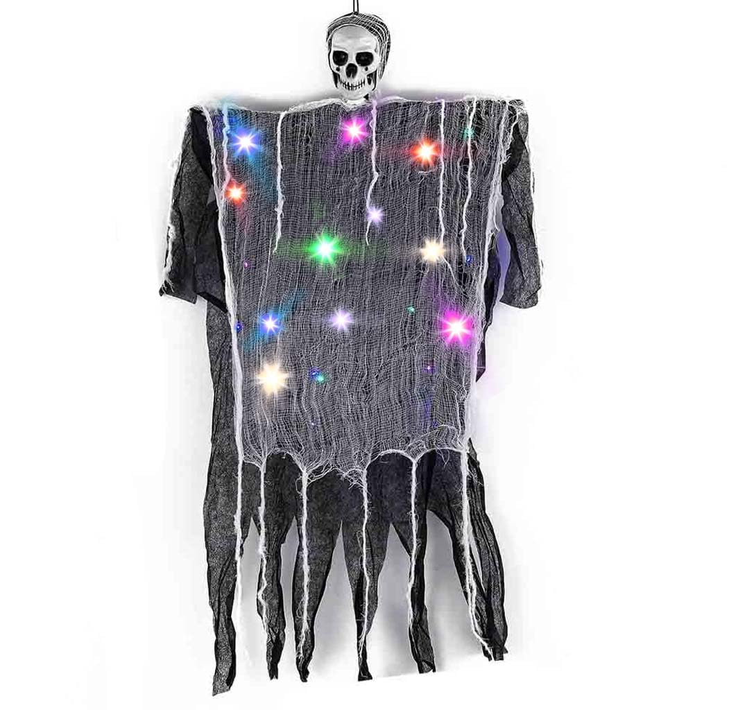 Sinalty Light up Halloween Decorations Outdoor Spooky Ghost Head 3 Modes LED Light - Scary Ghosts Decor for Front Door Porch Yard Home Party