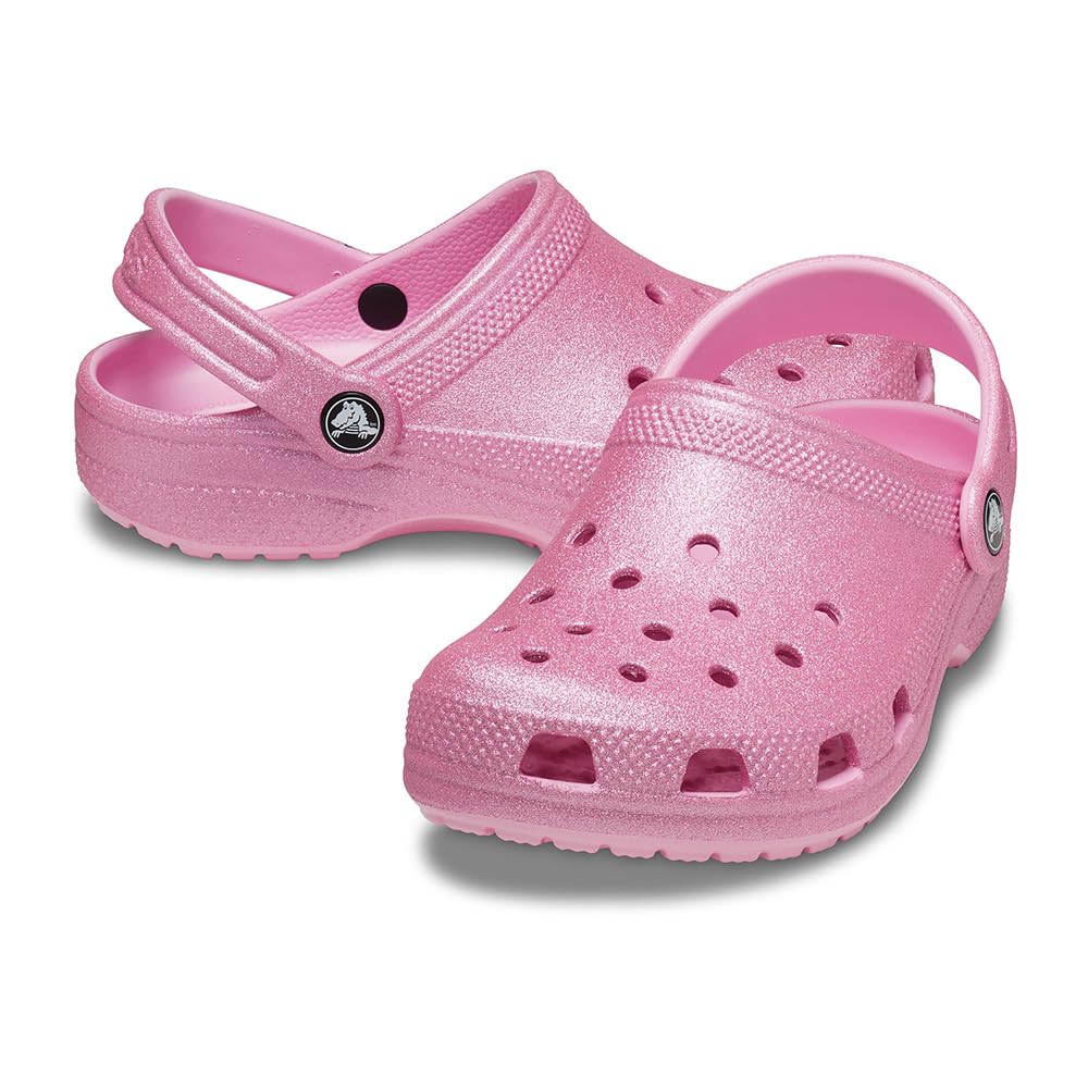 Crocs Unisex Niño Classic Glitter Clog K Zueco, Pink Tweed Glitter, 33/34 EU