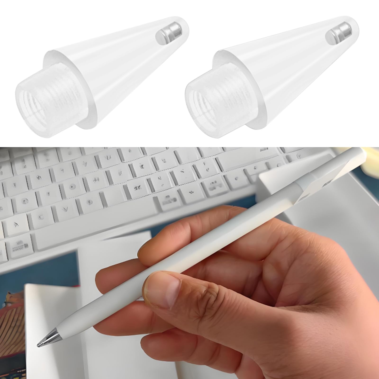 ECSiNG 2 szt. końcówki rysika, część zamienna o wysokiej czułości, przezroczyste stalówki rysikowe, kompatybilne z Huawei M-Pencil (2. generacji)