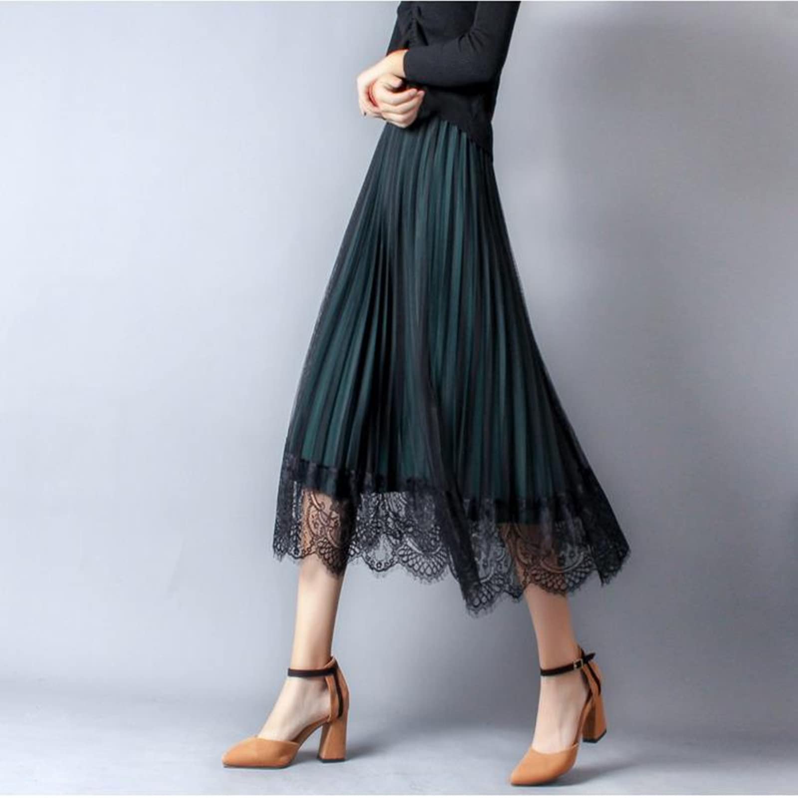 Falda larga de gasa para mujer, falda de verano elegante, suelta, midi de cintura alta, faldas florales para mujer