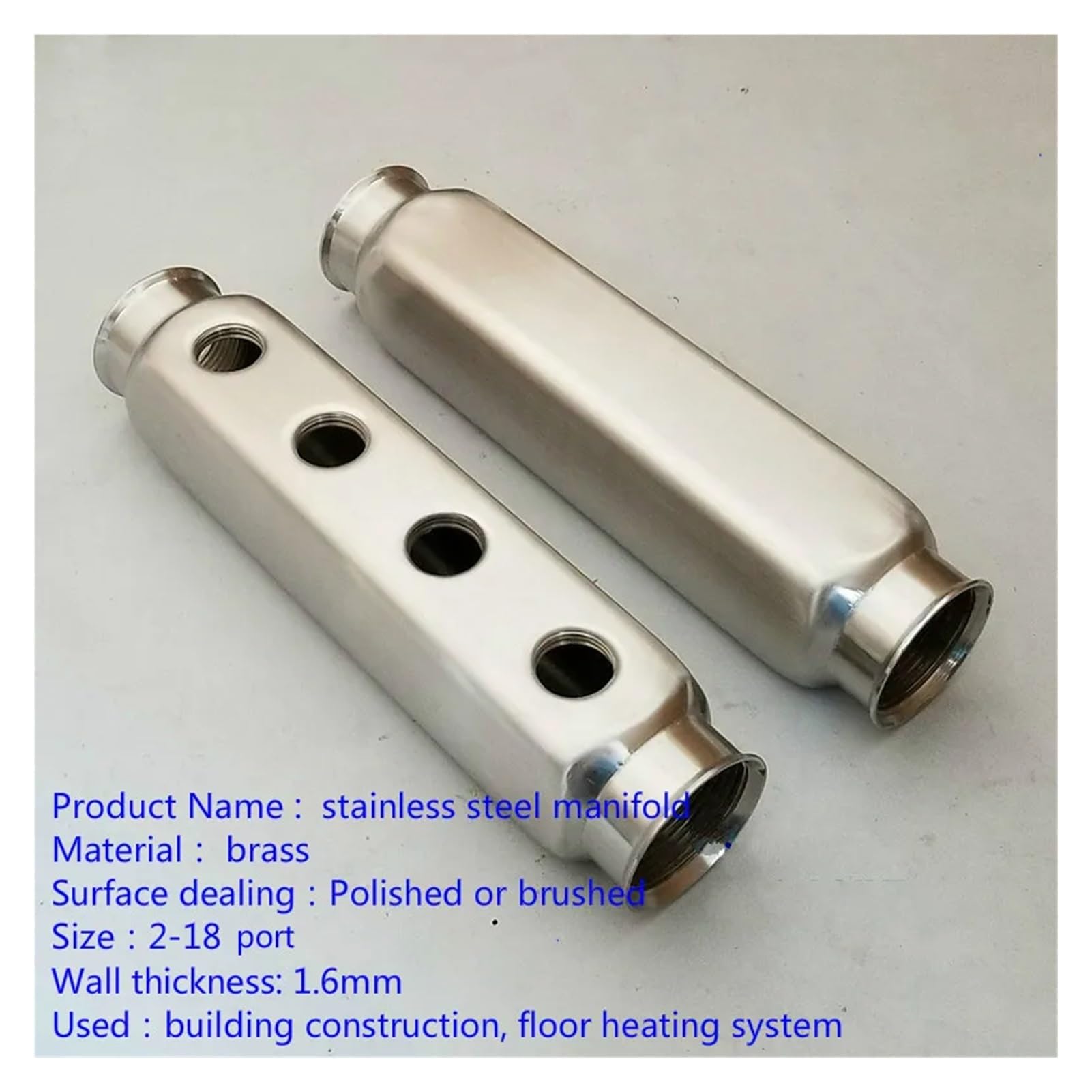 Sistemi di riscaldamento Collettori in acciaio inox Collettore di distribuzione dell'acqua for riscaldamento a pavimento in acciaio inox(8port)