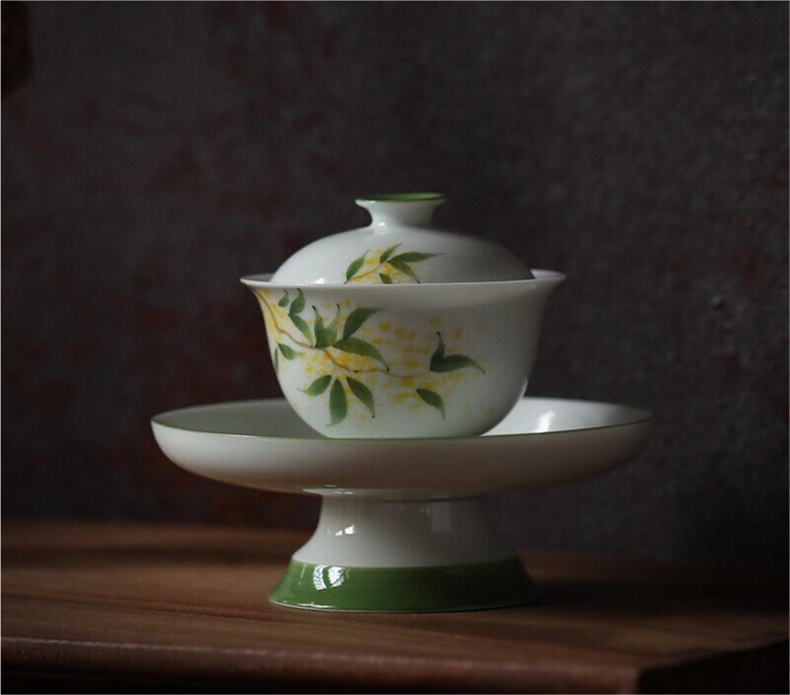 125 ml biała porcelana ręcznie pokrywa miska gospodarstwo domowe ręcznie malowane Osmanthus Gaiwan herbata Tureen zaparzacz do herbaty artykuły do herbaty rzemiosło