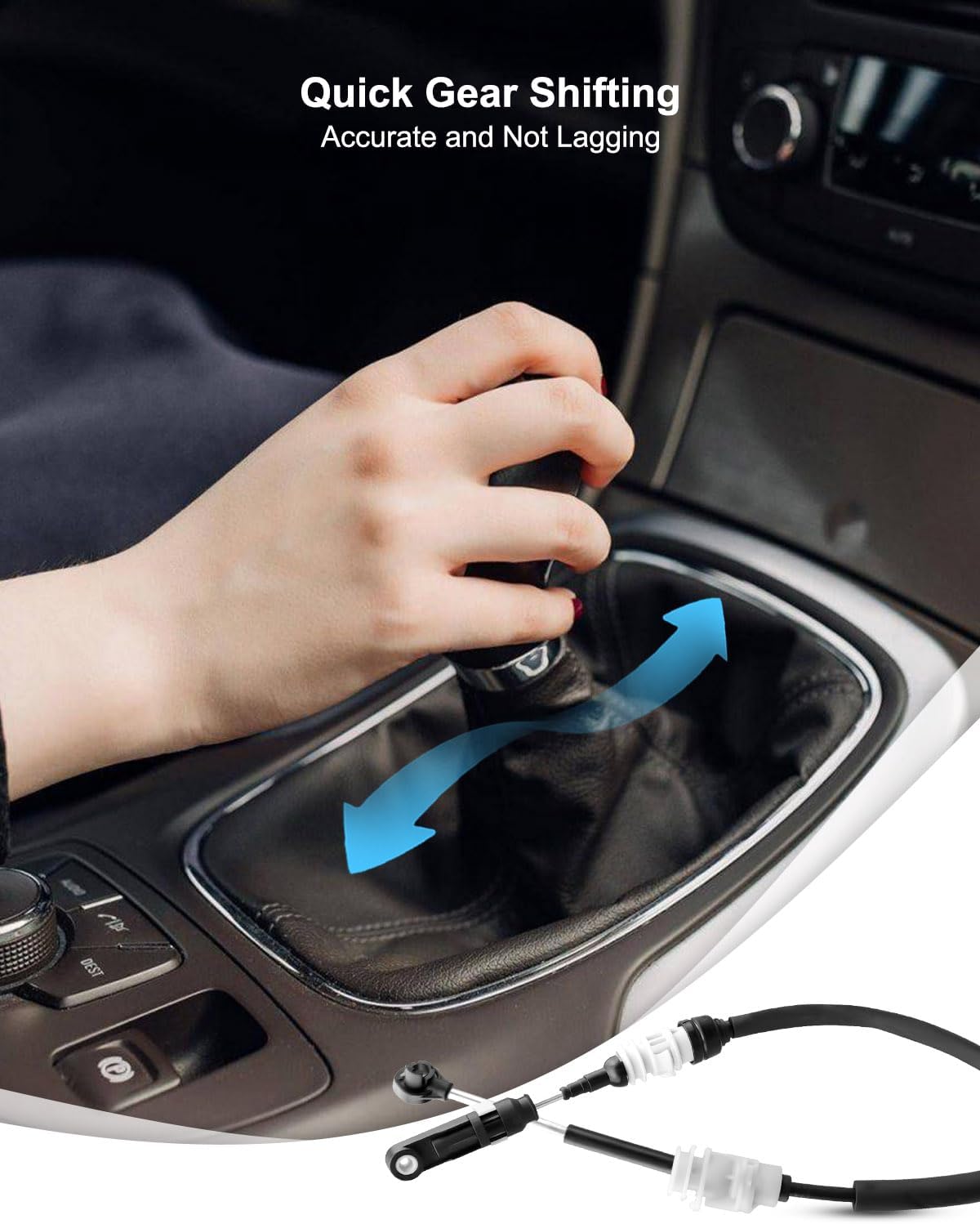 Transmission Gear Shifter Cable Fit for Ram ProMaster 1500 2500 3500 2014-2021, 6-Speed Automatic Gearshift Control Cable Replace 68166623AC