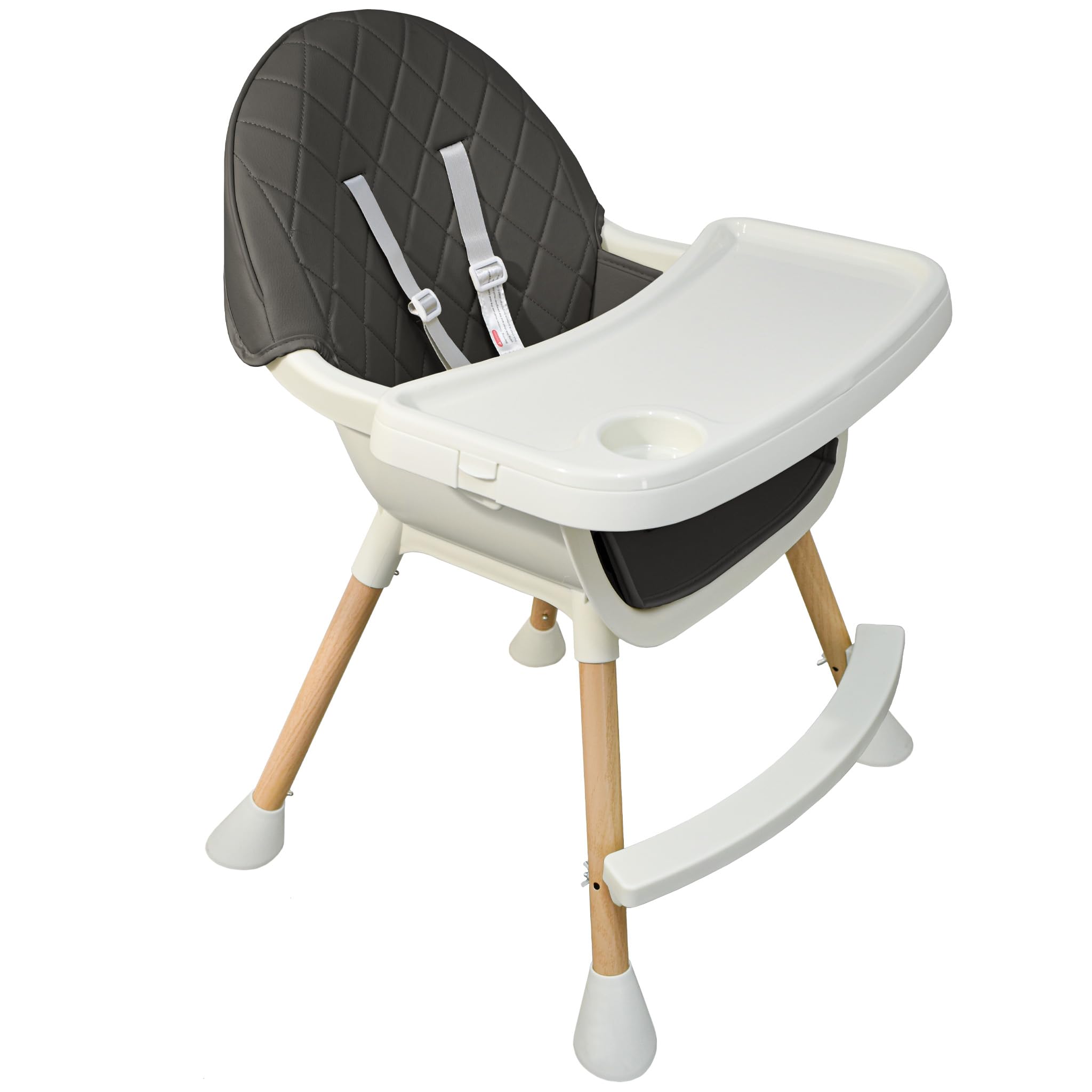 ALMAR Baby Trona para bebe gris convertible en silla 2 en 1 con asiento acolchado y bandeja trona para comer evolutiva de 6 a 36 meses