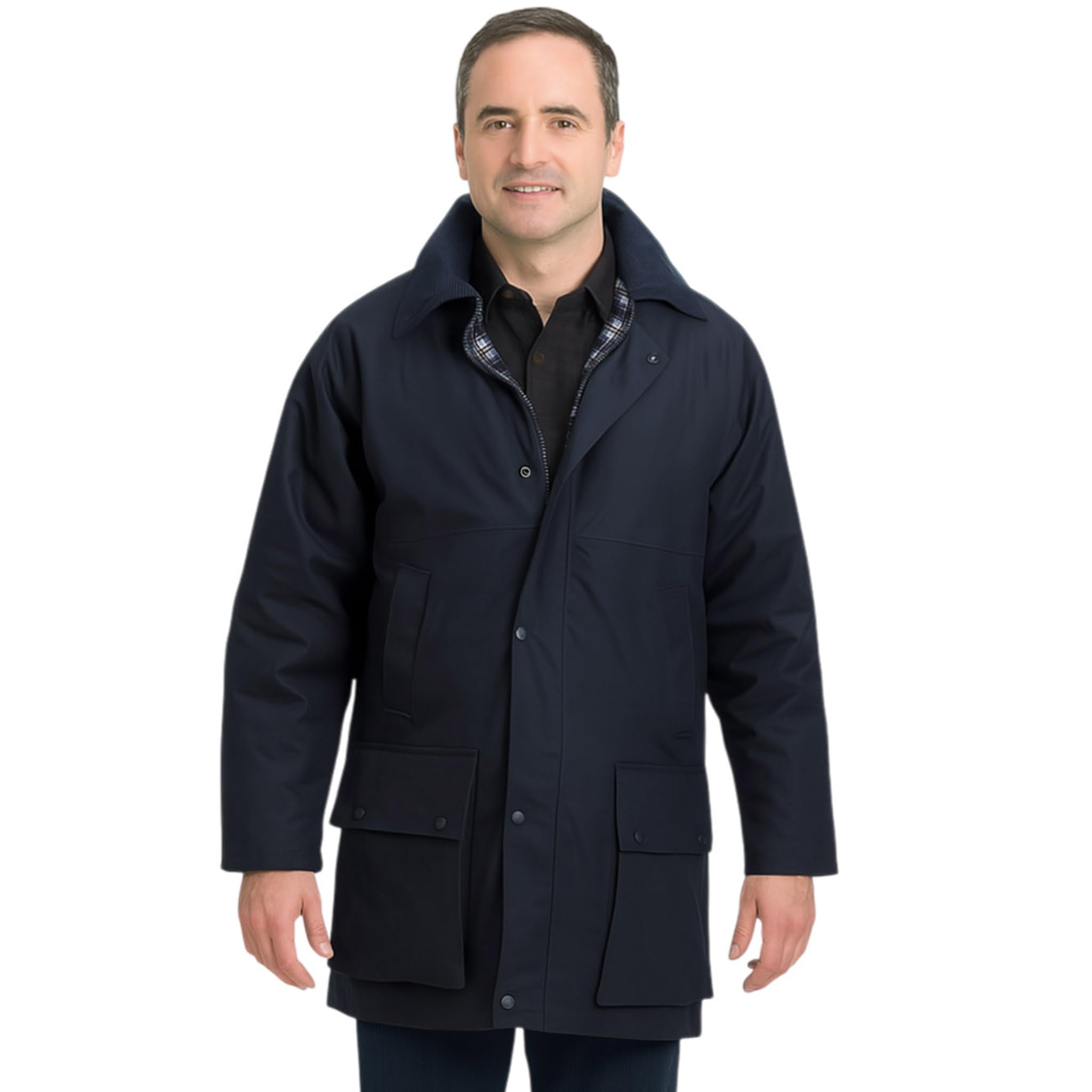 Coolandnew Brown Game Classic Padded Wax Jacket Up To 5XL - Navy - 2XL