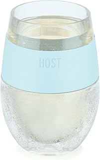 HOST Wine Freeze Cooling Cup, Plastic Double Wall Insulated Freezable Drink Chilling Tumbler with Freezing Gel Wine Glasses for Red and White Wine, Set of 1, 8.5 oz, Ice