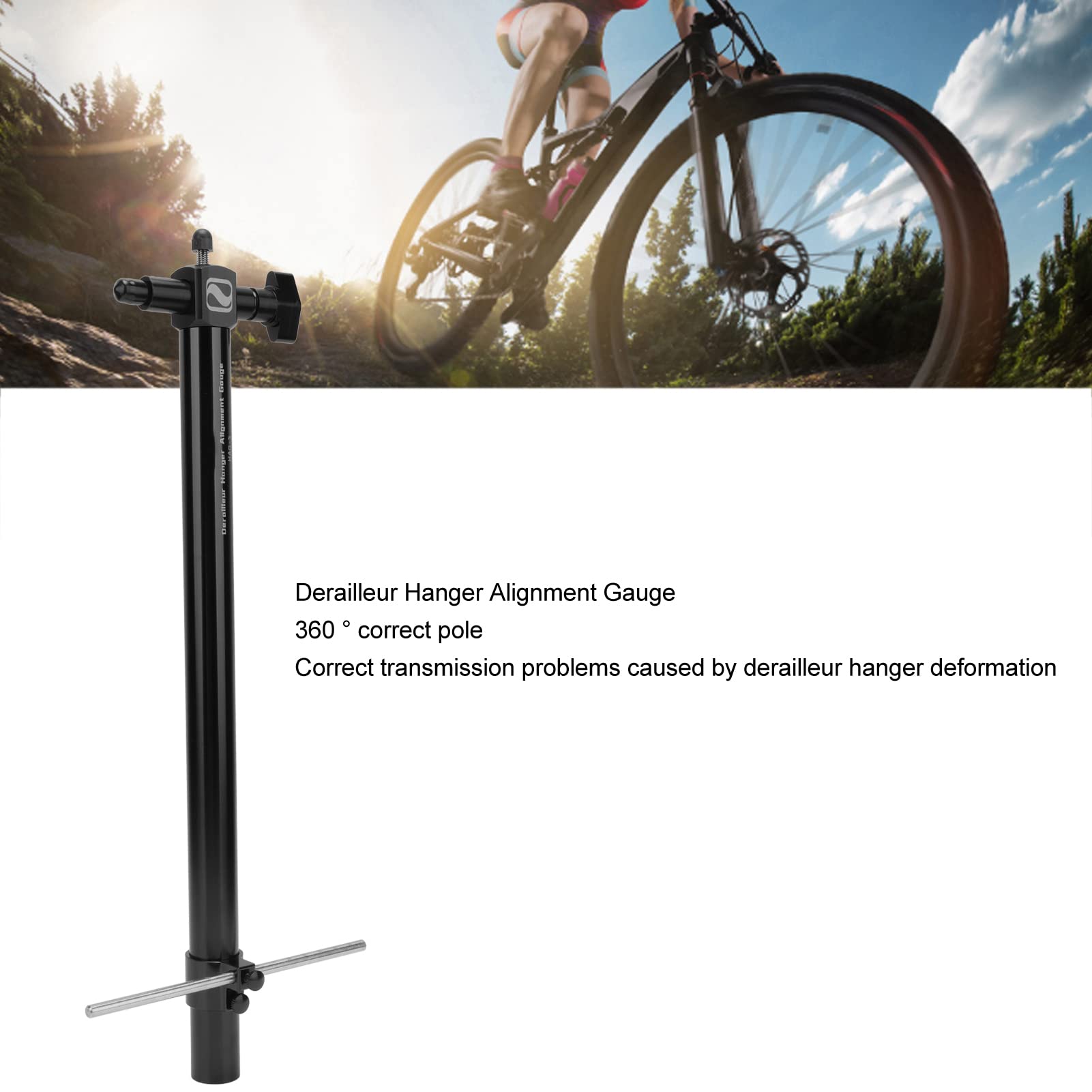EIMSOAH Bike Derailleur Hanger Alignment Gauge Tool, Aluminium Alloy Bicycle Correction Wrench 15.75in - Image 3