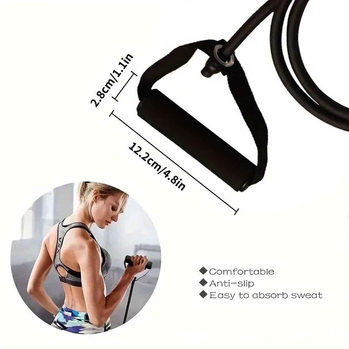 Bande De Résistance élastique Avec Poignées – 118cm, 5 Niveaux De Couleurs, TPE, Fitness Yoga Muscu, Portable