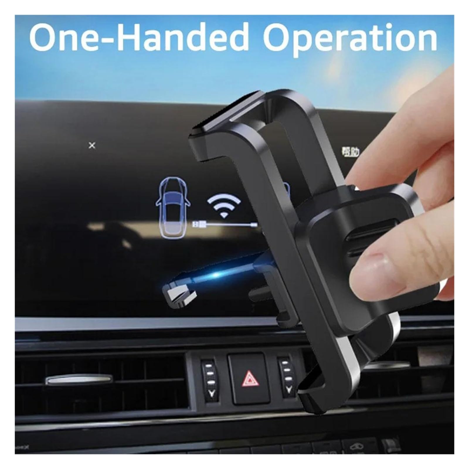 Supporto universale per bocchette dell'aria per auto, con clip, supporto per cellulare, base a sfera da 17 mm, per gancio di uscita dell'aria per auto, accessori, staffe GPS