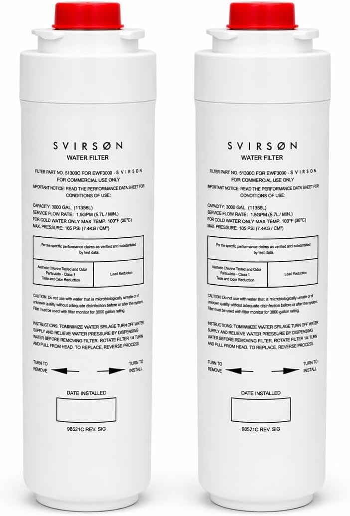 51300C Water Filter Replacement, 2 Pack, Compatible with Elkay WaterSentry Plus Bottle Fillers, Water Coolers and Drinking Fountains, No Chip