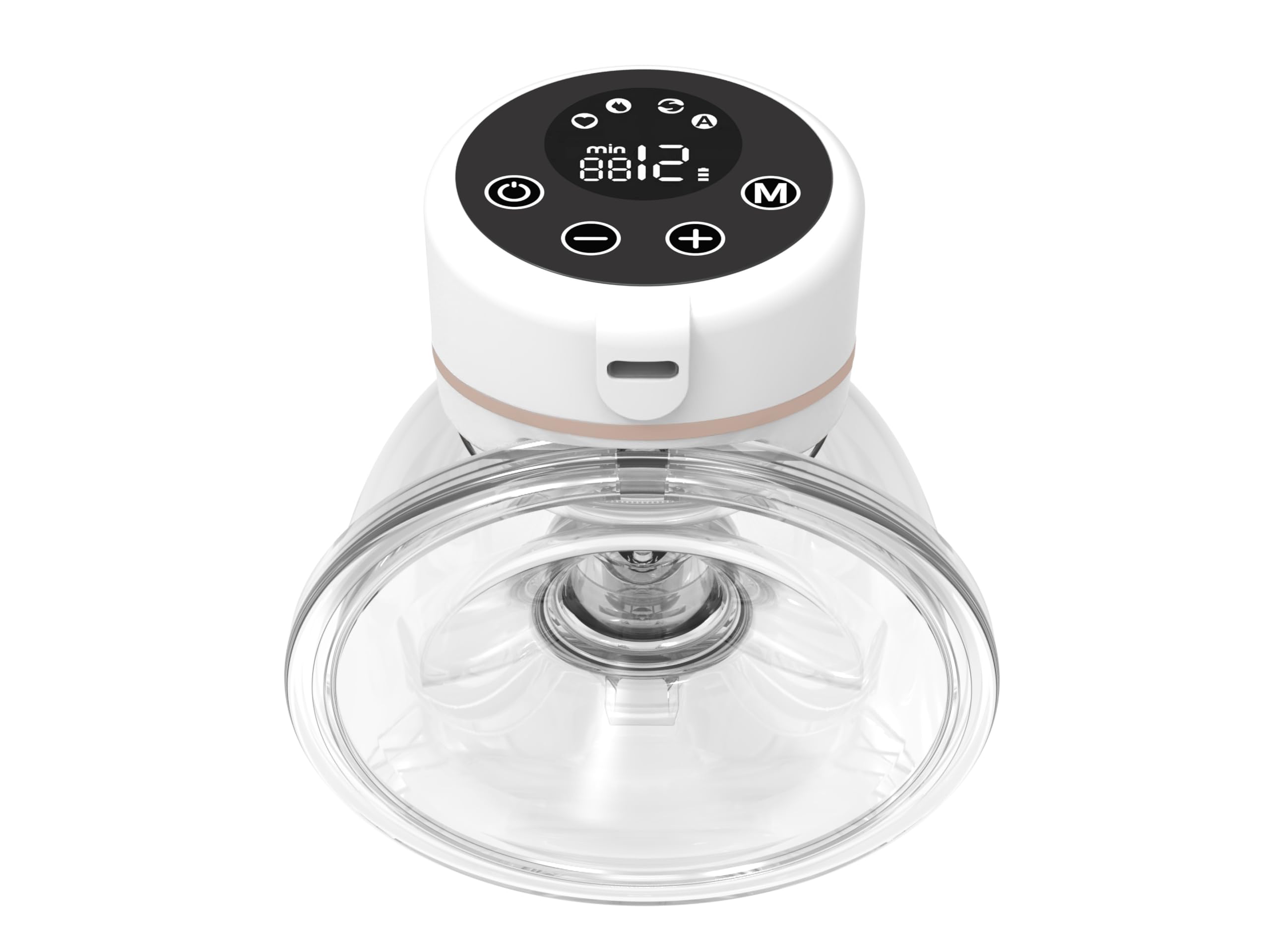 Fraupow Tiralatte indossabile pluripremiato, tiralatte a mani libere, basso rumore, 3 modalità e 12 livelli tiralatte elettrico portatile, può essere indossato in reggiseno, flangia da 24 mm