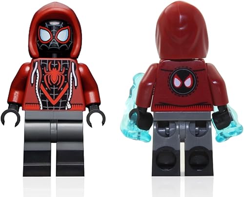 Miniatura 2 de LEGO Marvel Superheroes Spider-Man Across The Spider-Verse Minifigura - Miles Morales Minifigura con monopatín, araña, explosiones de web geniales y