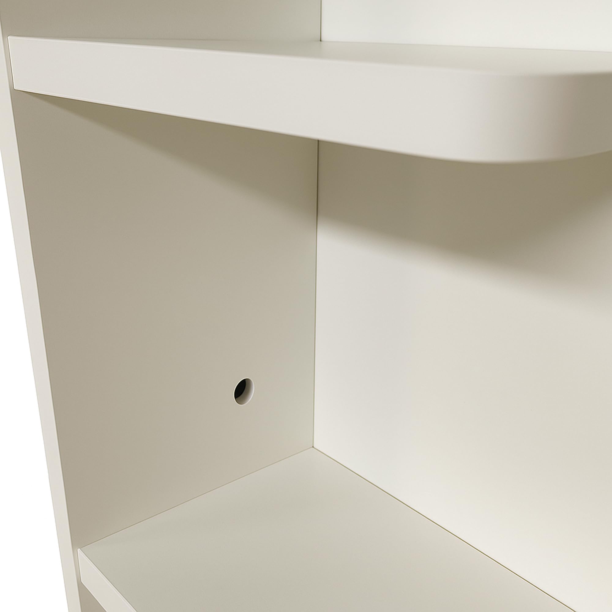 FRANKYSTAR Afrodite - Toeletta Trucco Consolle con Luce LED Cassetto 3 Ripiani e Prese Postazione Make Up in Legno Bianco