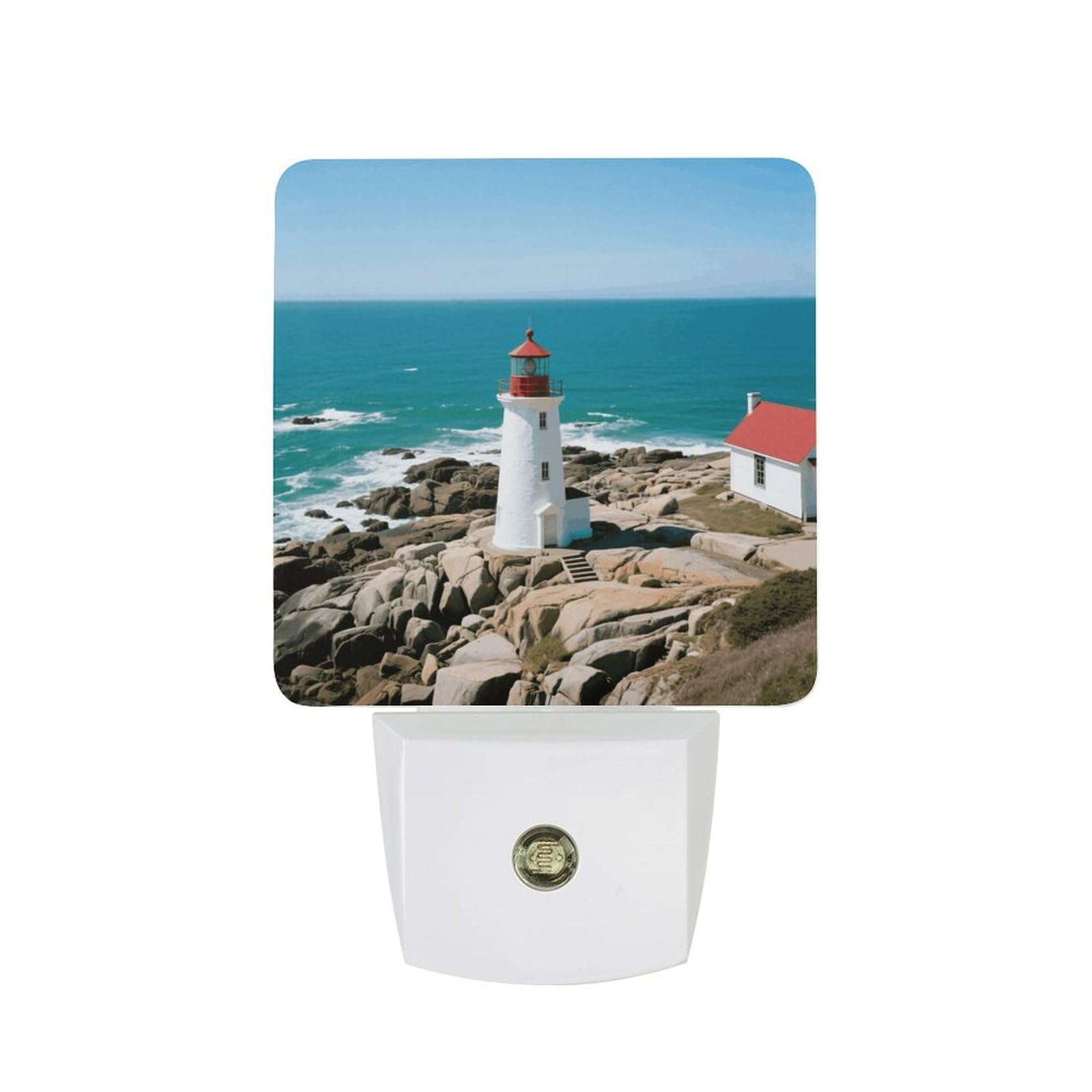 FodPand Night Light Plug Into Wall with Dusk to Dawn Sensor 0.5w Modern LED Lighthouse Plug in Night Lamp Warm White Glow Nightlight for Bedroom Hallway Kitchen Bathroom Stairs Corridor