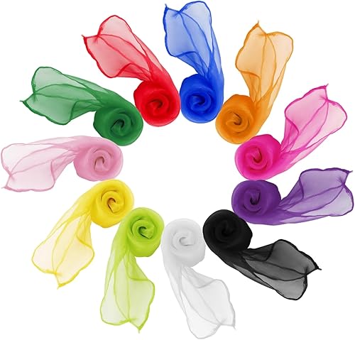 Miniatura 1 de 12 bufandas de baile, bufandas cuadradas de malabarismo de 24 pulgadas, rendimiento de trucos de magia