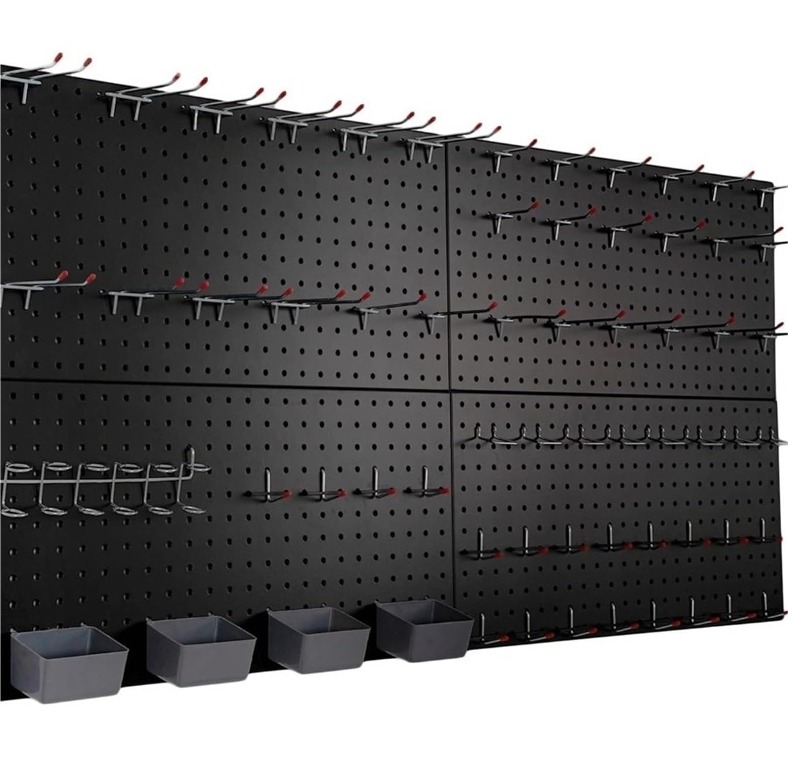 XILEUDUOD Pegboard 48x24 Inch Pegboard Wall Organizer with 63 Hooks, Garage Storage, Metal Panels, Modular Tool Organization