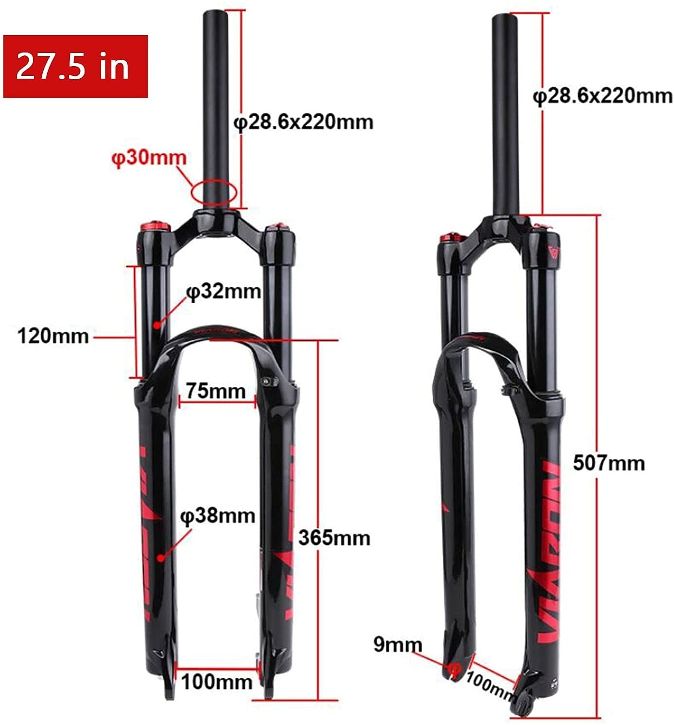 Widelec przedni 26/27,5/29 cali z zawieszeniem pneumatycznym do MTB, przedni widelec ze stopu magnezu, rower 26