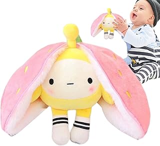 Brinquedo de pelúcia coelho esconde-esconde, Bonito coelho de orelha flexível reversível Plushie, Travesseiro de pelúcia de coelho, presente de pelúcia de coelho de pelúcia para meninos, Aferzov