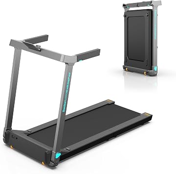 WALKINGPAD Foldable Walking Pad Treadmill for Home with Handle Bar, Compact Treadmill 7.5MPH with LED Display and Rotary Control, No Assembly Needed