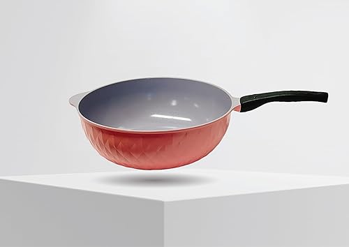 13-12 Ceramic Frying Wok Cookware Nonstick Ceramic Interior Exterior Cooking Pan