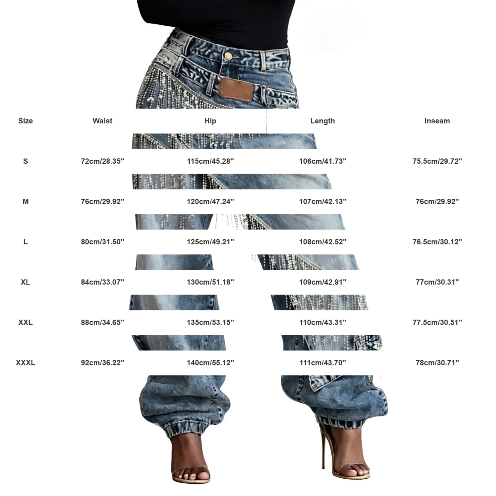 Pantalones de mezclilla con flecos para mujer, pantalones holgados para mujer, ropa de calle, club, fiesta, escenario, pantalones de moda, cómodos e informales para uso al aire libre, pantalones
