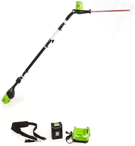 Greenworks Pro 80V 20" Cordless Pole Hedge Trimmer, 2.0Ah Battery and Charger