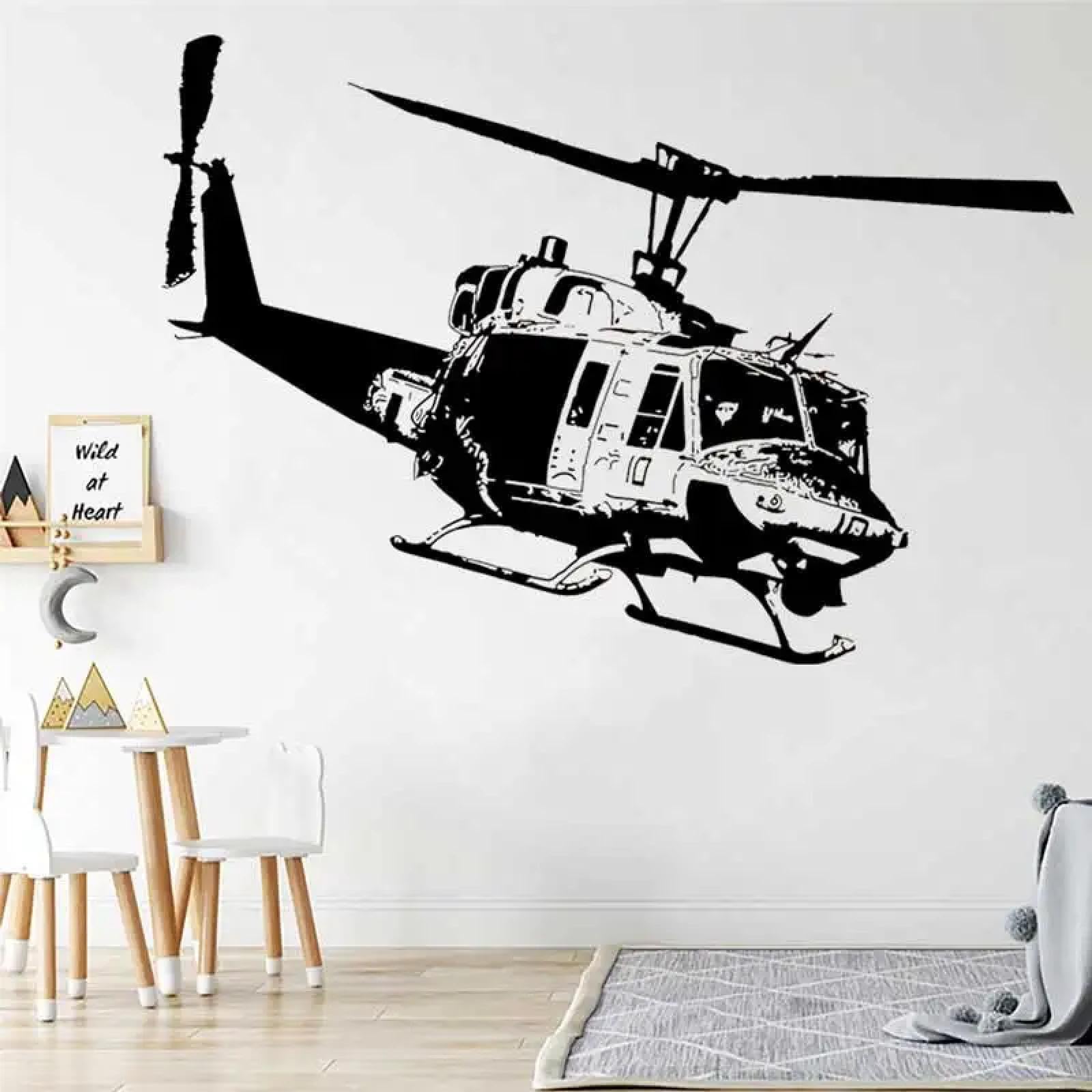 YOUOUSI Vinyl wall Decals for Transporting Military Weapons and Helicopters, Suitable for Schools, Teenagers, Children's Rooms, playrooms, and Living Rooms.