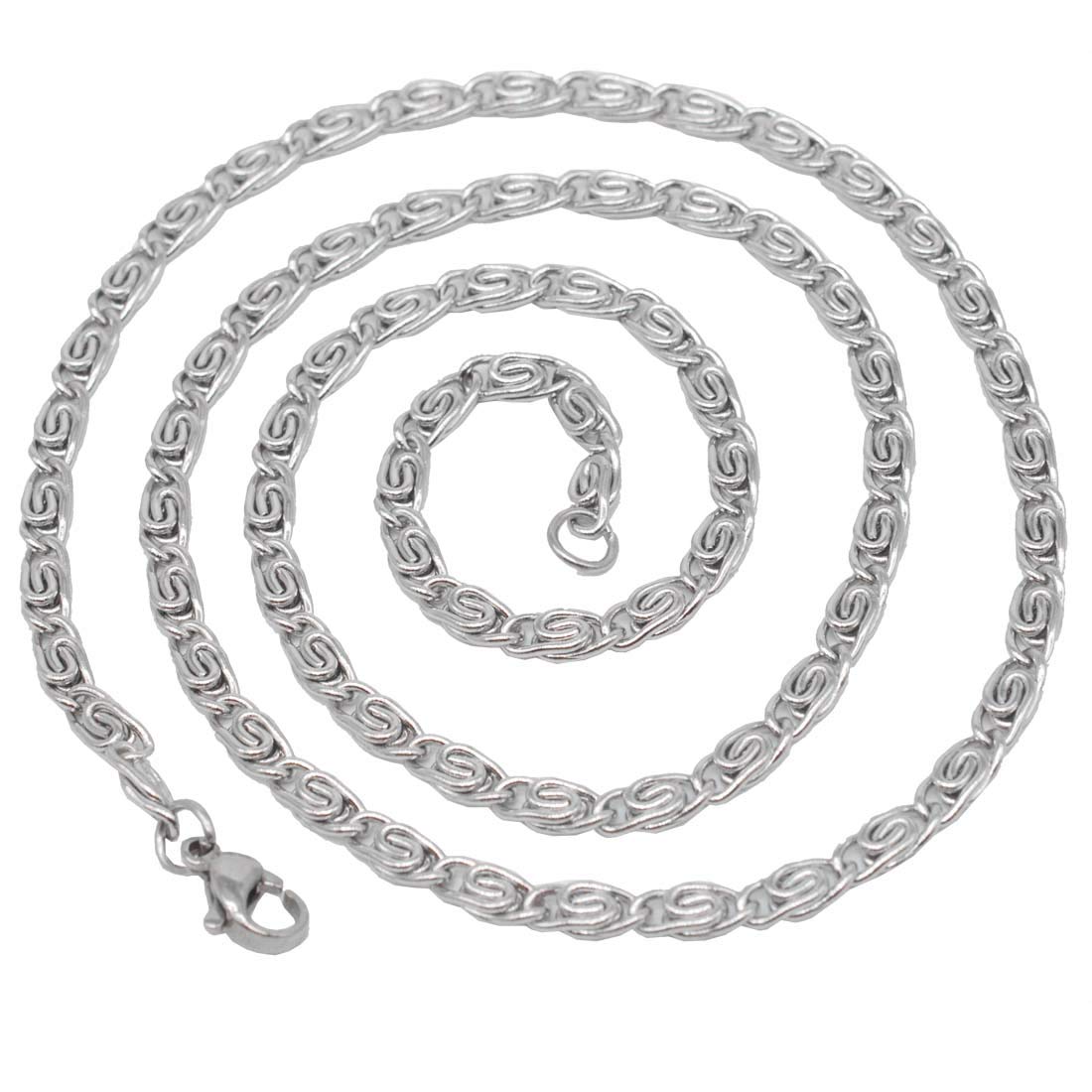 sullery 6 mm Thickness Dual Tone Figaro Link Silver Gold Stainless Steel Chain for Men and Women-picture-16