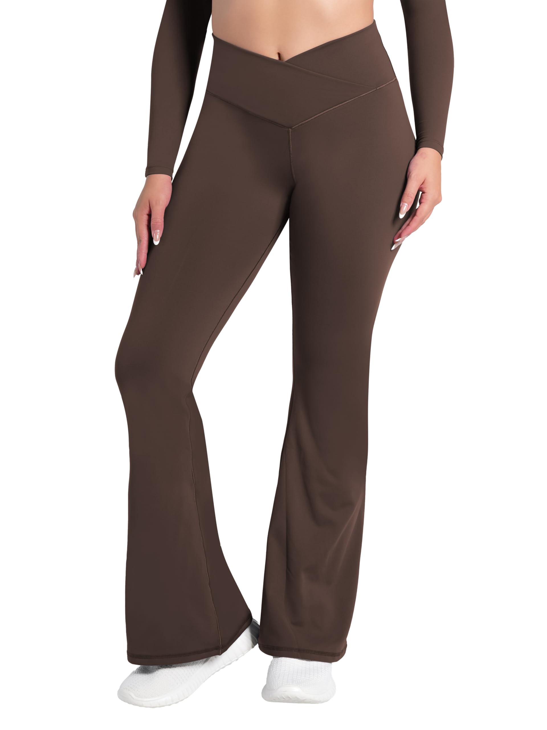 Sunzel Flare Leggings for Women, Crossover Yoga Pants with Tummy Control