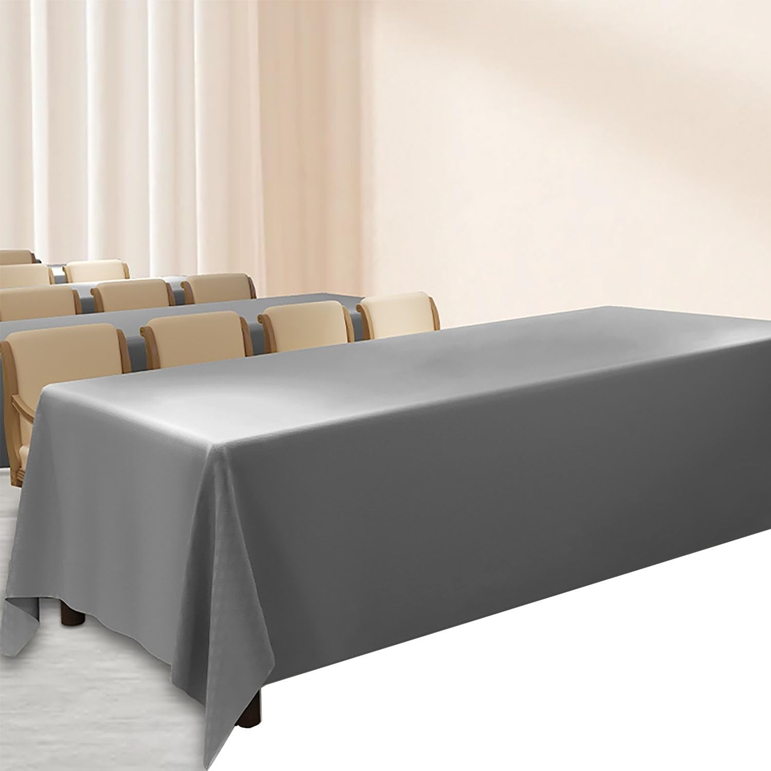 Tovaglia impermeabile resistente per hotel e ristoranti, tovaglia natalizia extra large, lavabile, in poliestere, personalizzabile, grigia, 160 x 500 cm, ideale per banchetti e conferenze