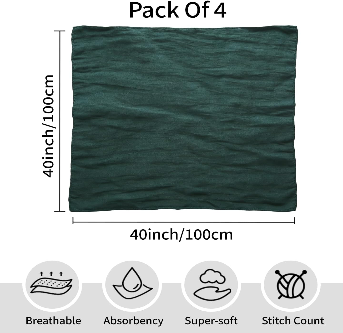 Baby Muslin Swaddle Blankets for Boys and Girls,4-Pack Breathable and Skin-Friendly,Wrap Soft Silky Cotton Muslin Swaddle Blankets/Atrovirens/Green/Apricot White/Grey… - Image 2