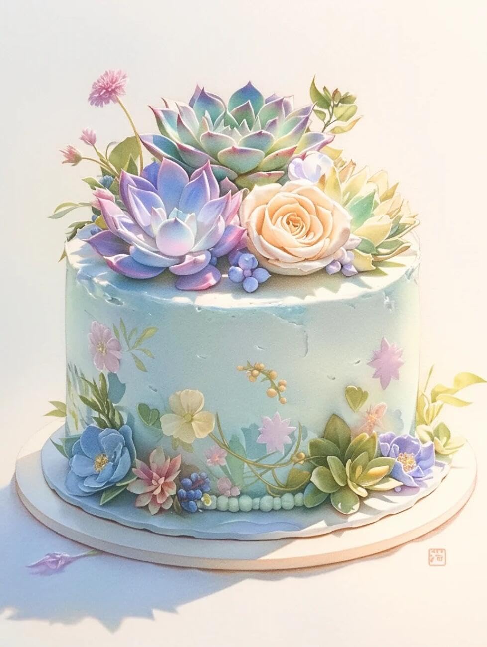 Rqwybcaxn Embroidery Beads Kit Flowers and Cakes 40x50cm