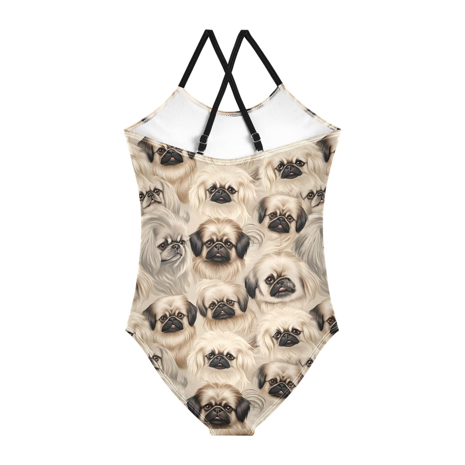 ALAZA Funny Dog Puppy Animal Girls Swimsuit Bathing Suit Beach Swimwear One Piece 7-8T Multicolor