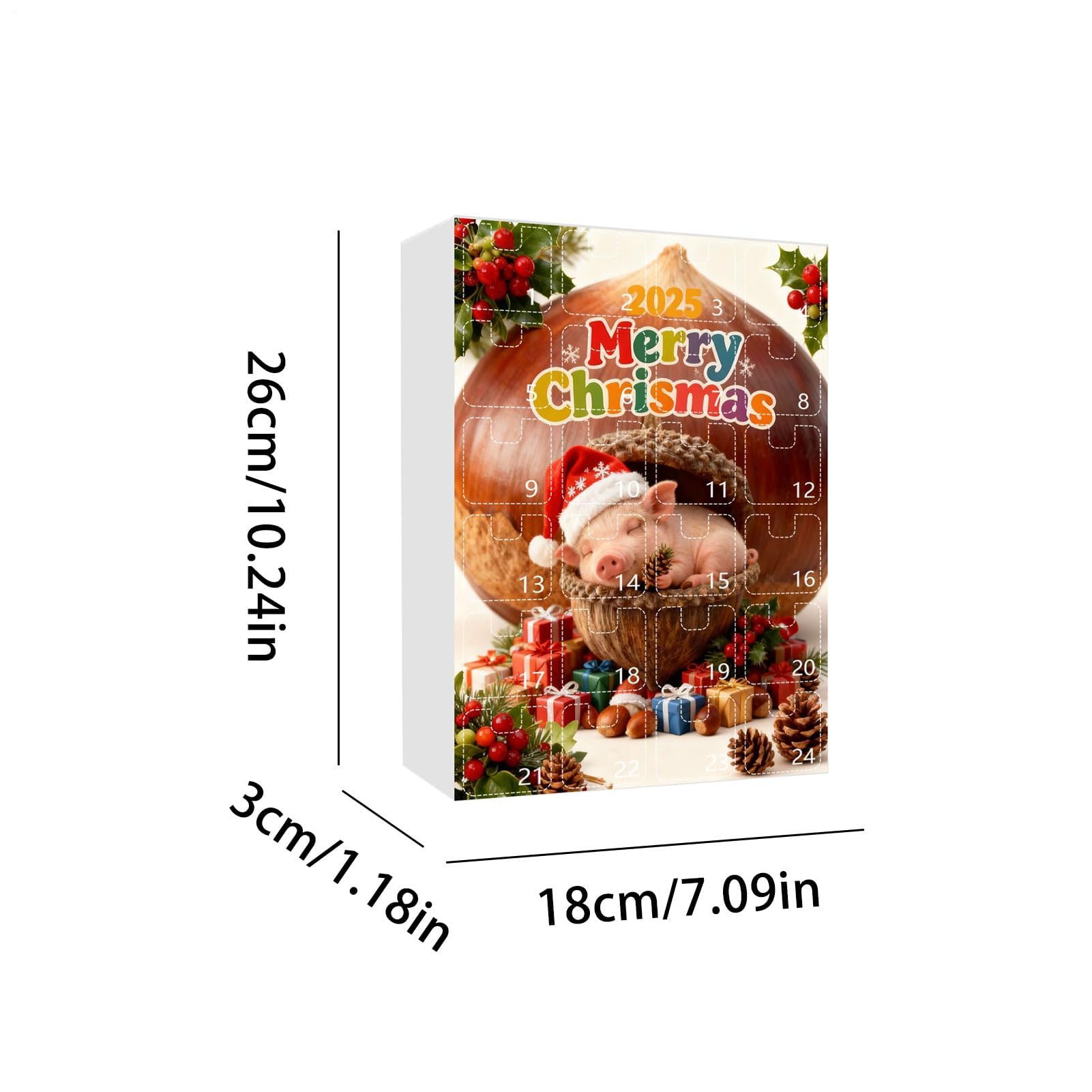 2025 Weihnachtskalender mit Tier-, 2D-Acryl, festliche Dekoration, 24 Tage Tier-Weihnachtsanhänger, Countdown – für Zuhause, Auto, Rückspiegel, Wand, Fenster, Tür, Erwachsene, Kinder
