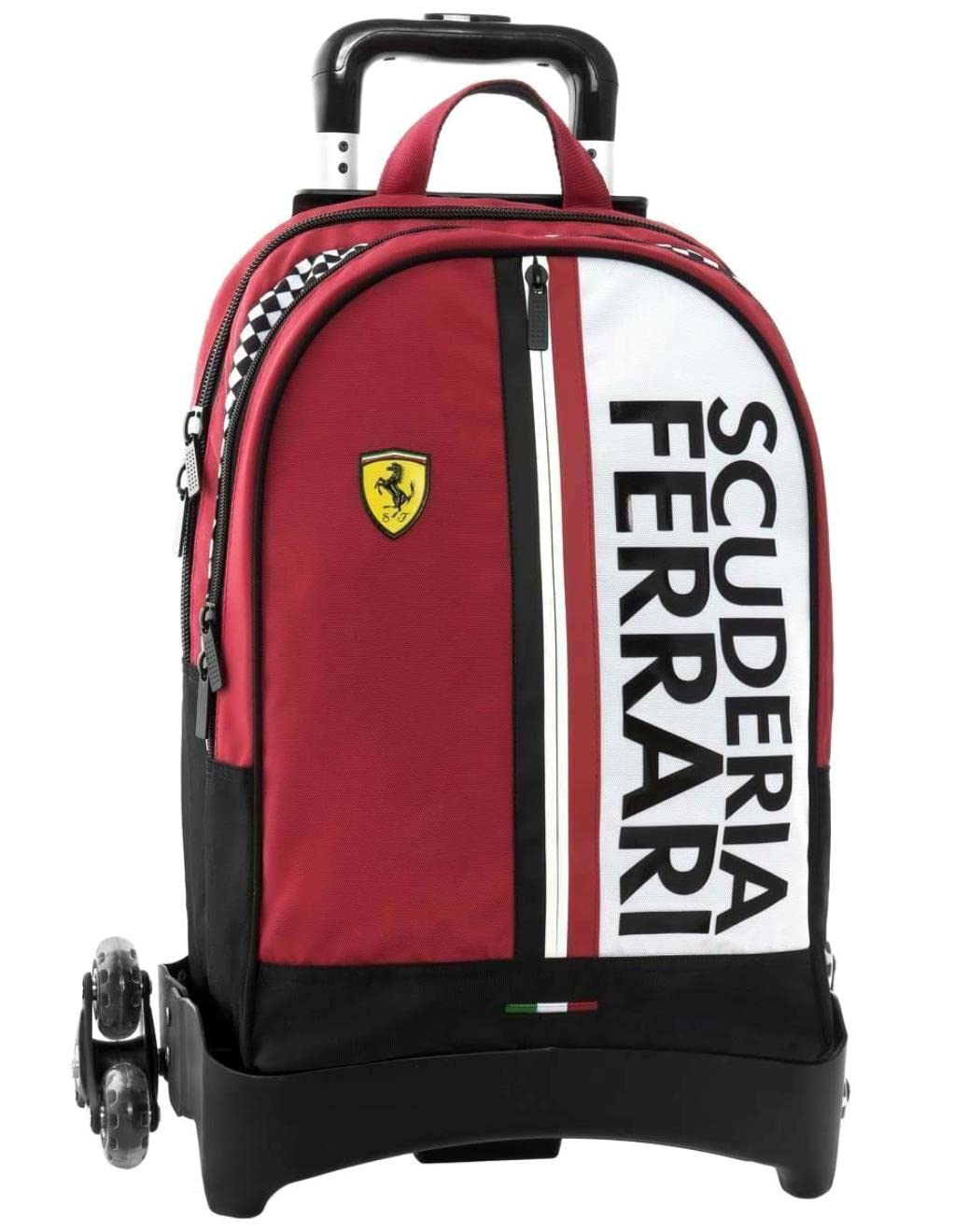Trolley Scuderi Ferrari Kids mit abnehmbarem organisiertem Rucksack + gratis Schlüsselanhänger Pfeife und farbigem Stift