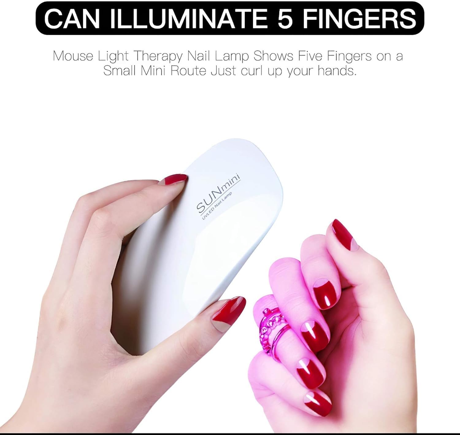 CAVERNSHOP UV Nail Lamp USB Nail Dryer Machine with Handy Mini Size Mouse Shape for All Gel Polish Shape for Gel Based Polishes Manicure, Pedicure 2 Timing Setting 6W LED 45s,60s 3