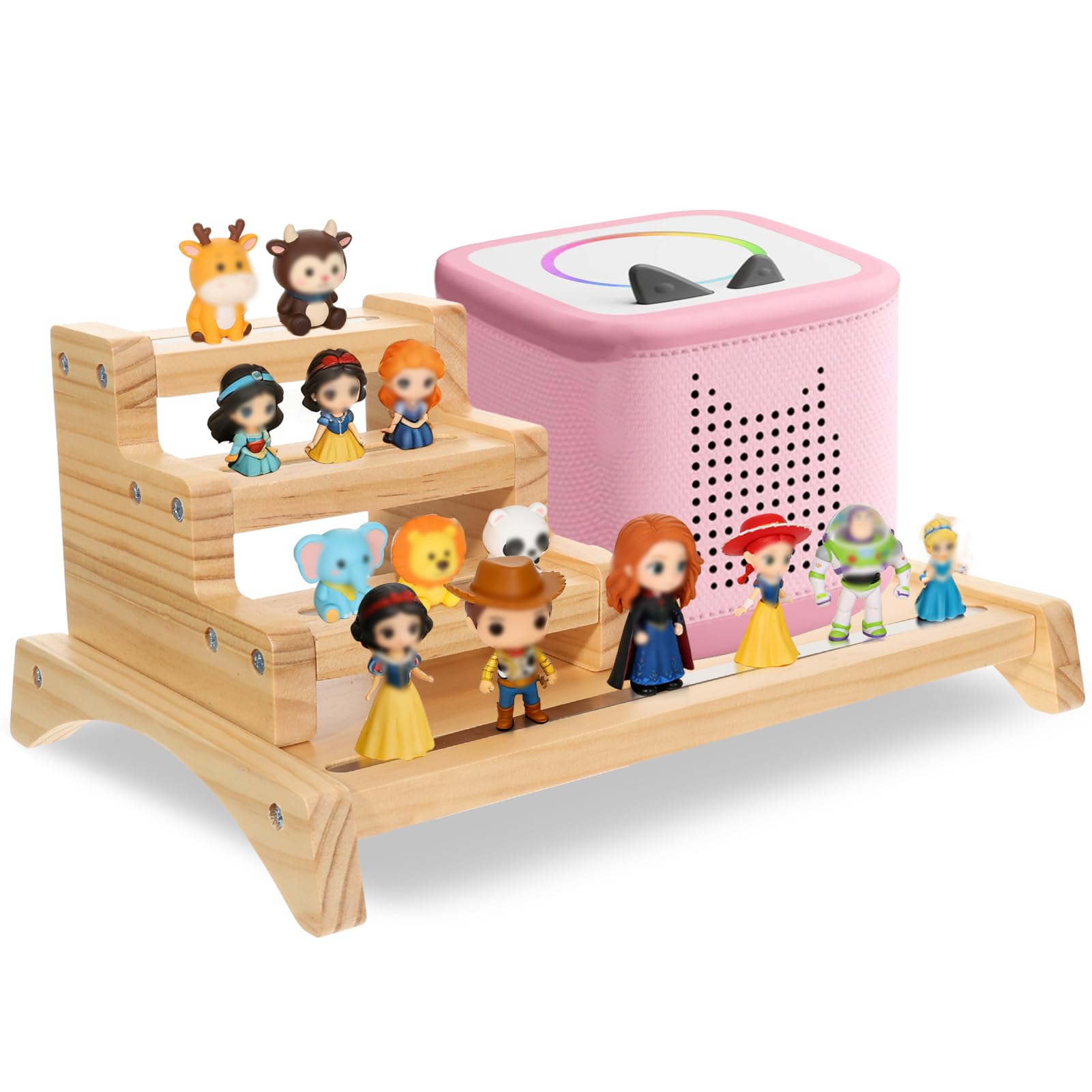 Photo 1 of **issues with magnetic strips staying connected*** WAKCCIL 3-Tier Wooden Storage Shelf for Tonies Box Organizer, Magnetic Display Storage Rack for Figurine Characters Desktop Collection Stand for 10–20 Figures, Generation 1 & 2 Compatible