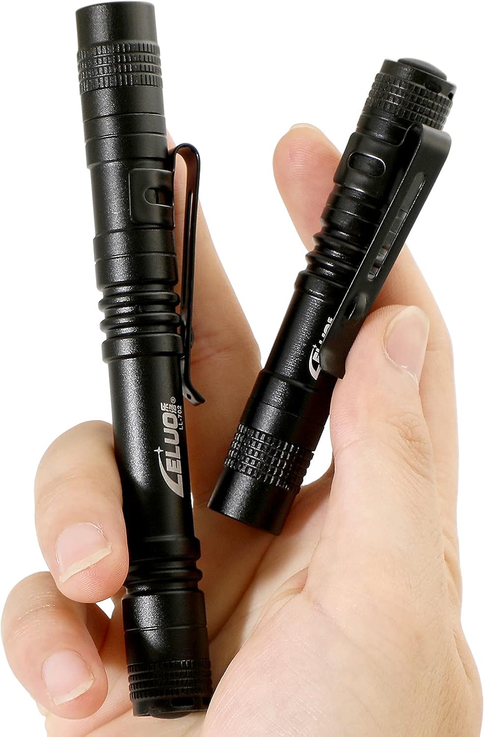 Handheld Pen Flashlight 150 Lumens Lamp Clip Mini Pen Light Small Pocket Penlight (Long and Short) 1