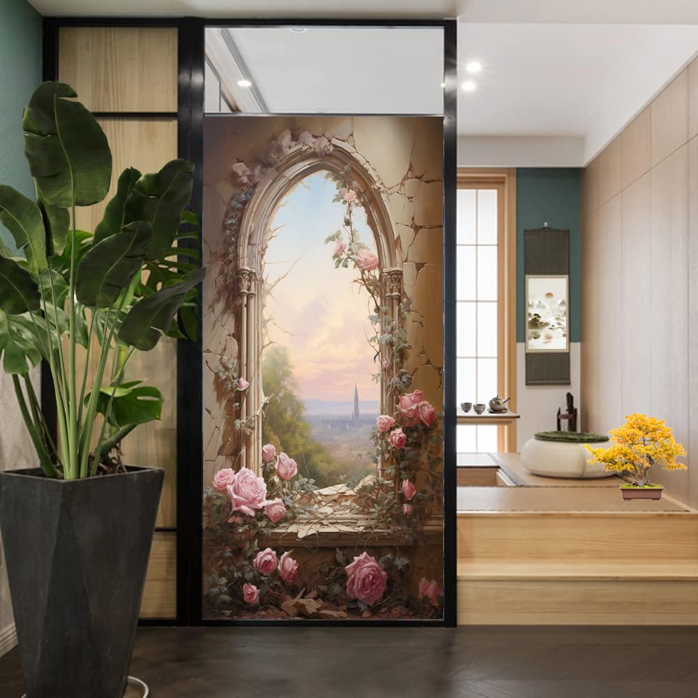 Amazon.com: Glam Pink Flowers Window Privacy Film 31.5Wx47.2L