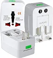 Adaptador de Tomada Universal Premium para Viagem Bivolt 3 Pinos – Compatível Europa, EUA, UK, Japão, Austrália e Mais de 150 Países – Portátil, Ajustável e com Trava de Segurança