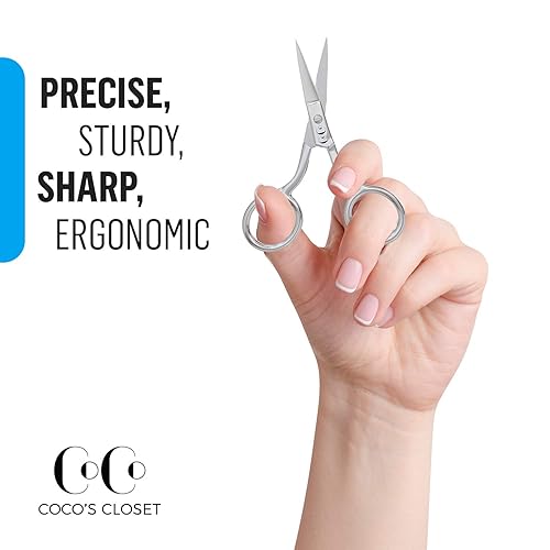 Miniatura 3 de Cocos - Tijeras profesionales para el cabello tijeras de peluquero y cejas tijeras de corte de pelo pequeñas afiladas para hombres o mujeres bigote