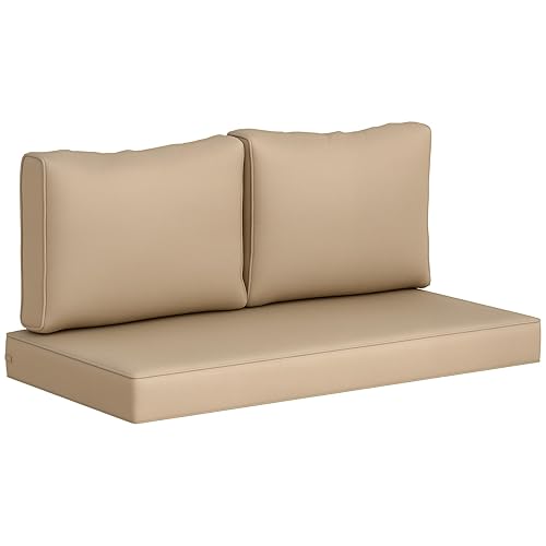 Outsunny 2 Seat Patio Furniture Cushions, 46x26x5 in, Thick Outdoor