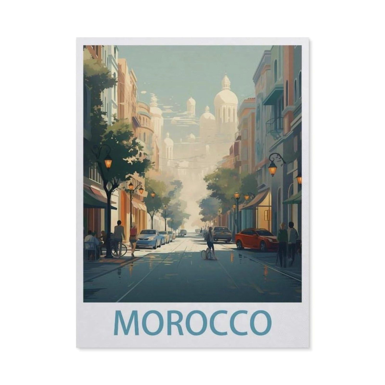 Funny Metal Tin Sign Wall Decor，Morocco(20x30cm）