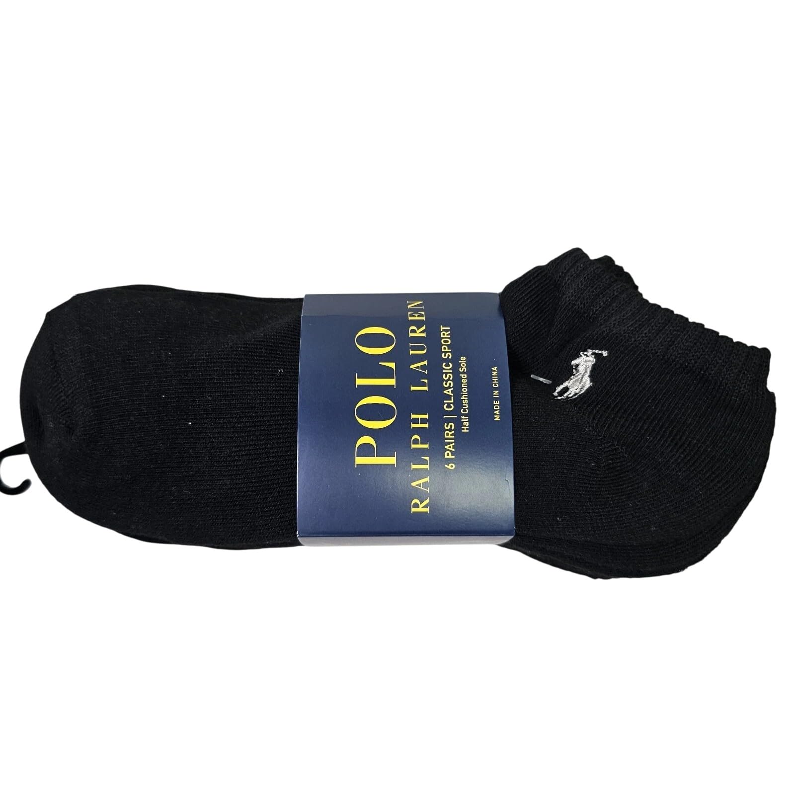 Polo Ralph Lauren Men`s Half Cushioned No Show Socks 6 Pack